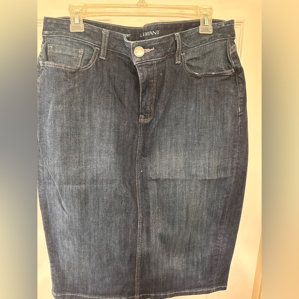 Lane Bryant Women's Straight Jean skirt - Dark Blue